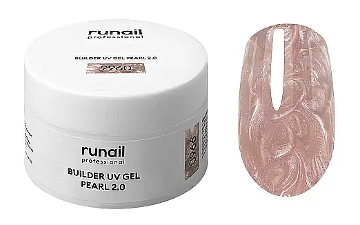 RuNail Моделирующий УФ-гель c жемчужным эффектом BUILDER UV GEL PEARL 2.0, 15г №9960
