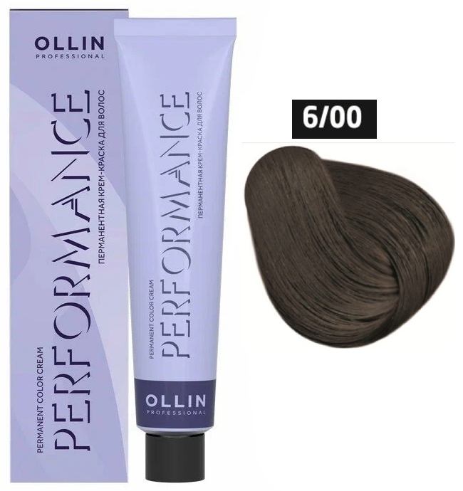 OLLIN PERFORMANCE  6/00 темно-русый глубокий 60мл Перманентная крем-краска для волос