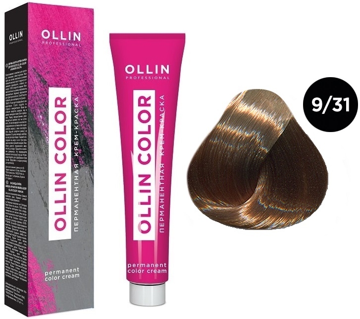 OLLIN COLOR  9/31 блондин золотисто-пепельный 60мл Перманентная крем-краска для волос