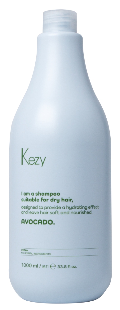 Kezy I am AVOCADO Шампунь с экстрактом авокадо для сухих волос, 1000 мл.