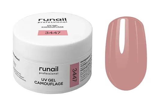 RuNail Камуфлирующий УФ-гель (цвет: Розовые небеса), 15 г