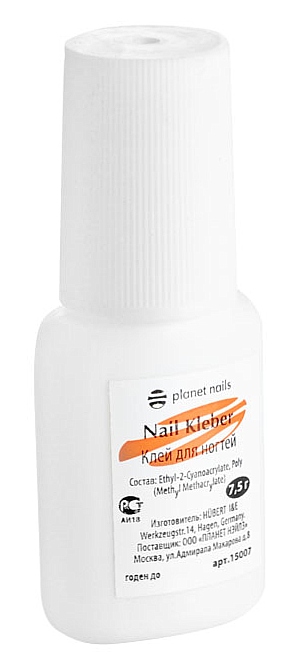 Planet Nails Клей для ногтей с кисточкой, 7,5г.