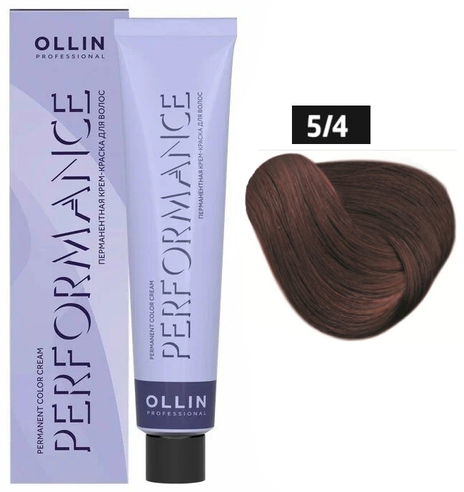 OLLIN PERFORMANCE 5/4 светлый шатен медный 60мл Перманентная крем-краска для волос