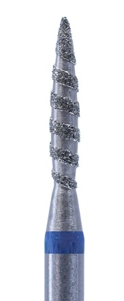 Фреза Алмазная Пламя острое средней зернистости Кристалл Nails (Торнадо)(синяя насечка) d.2.3