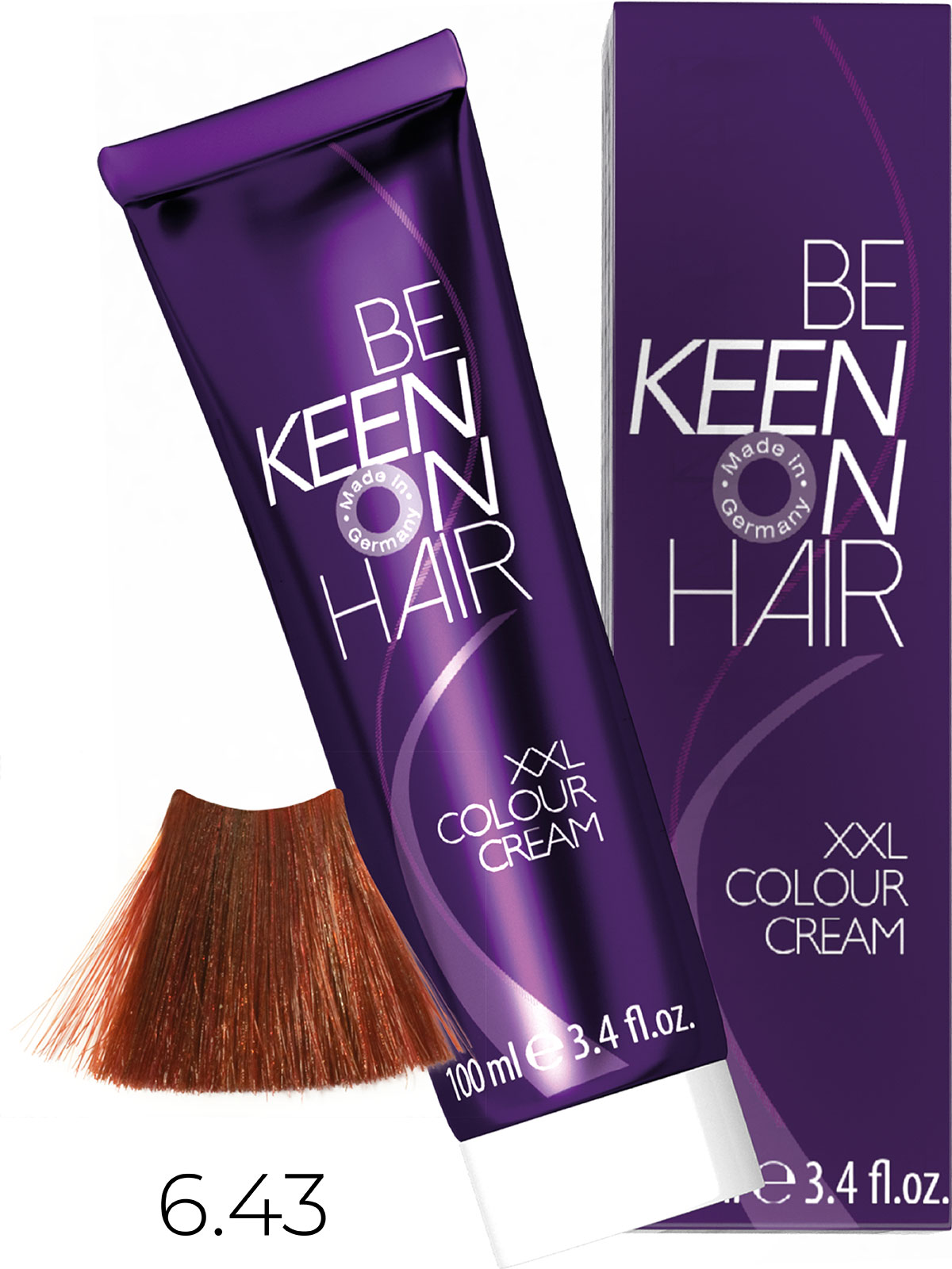 KEEN COLOUR CREAM 6.43 Темный золотисто-медный блондин/ Dunkelblond Kupfer-Gold, 100 мл