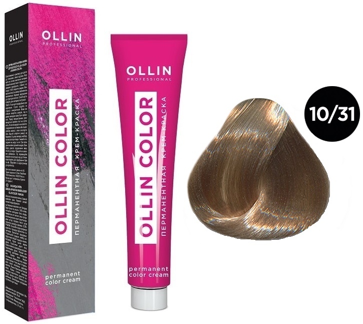 OLLIN COLOR 10/31 светлый блондин золотисто-пепельный 60мл Перманентная крем-краска для волос