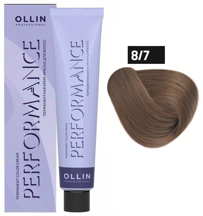 OLLIN PERFORMANCE 8/7 светло-русый коричневый 60мл Перманентная крем-краска для волос