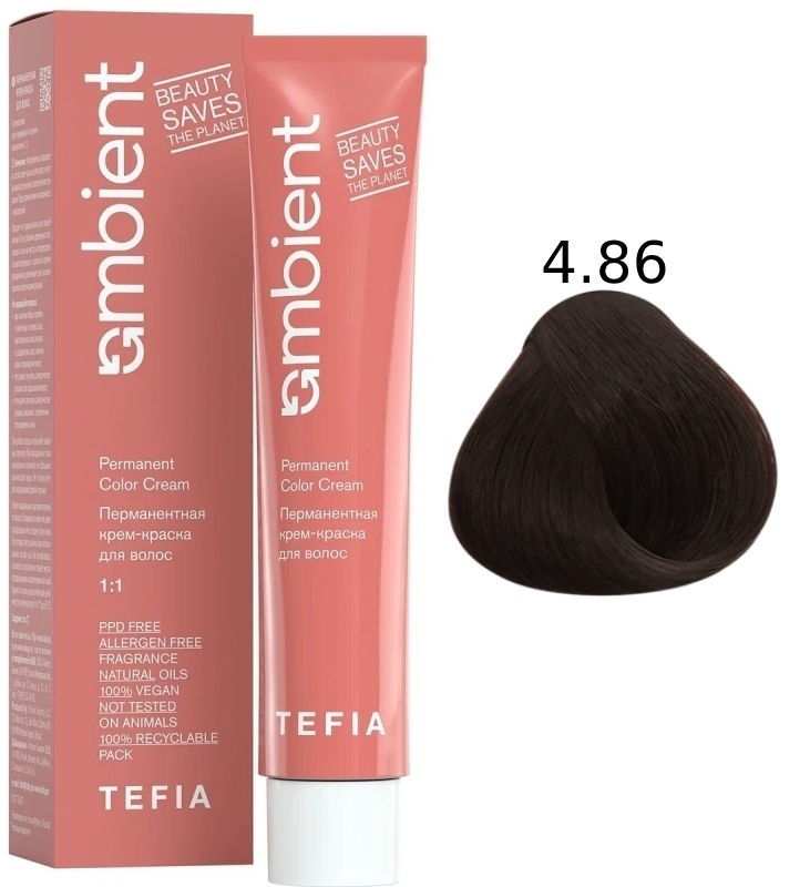 TEFIA AMBIENT 4.86 Брюнет коричнево-махагоновый 60 мл