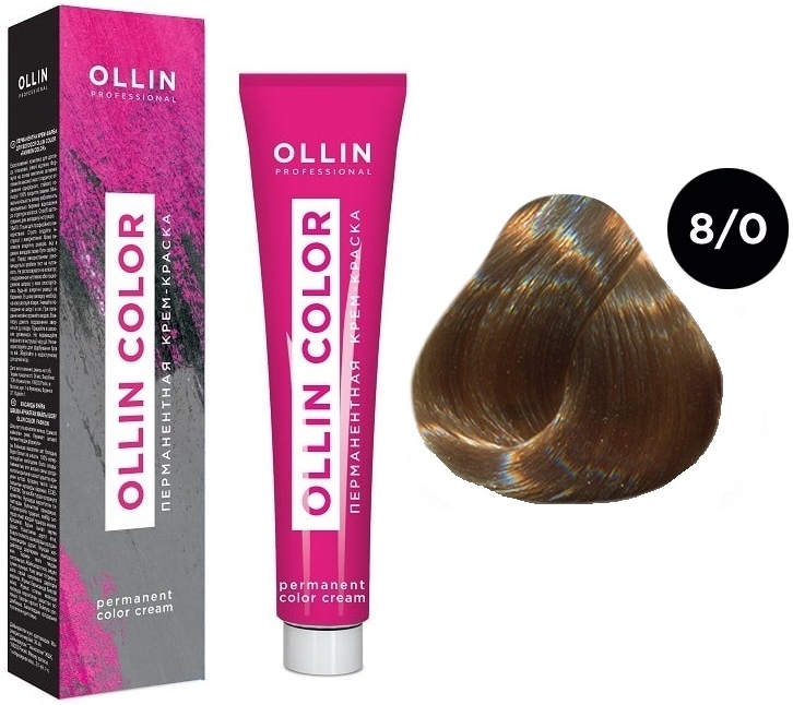 OLLIN COLOR  8/0 светло-русый 60мл Перманентная крем-краска для волос