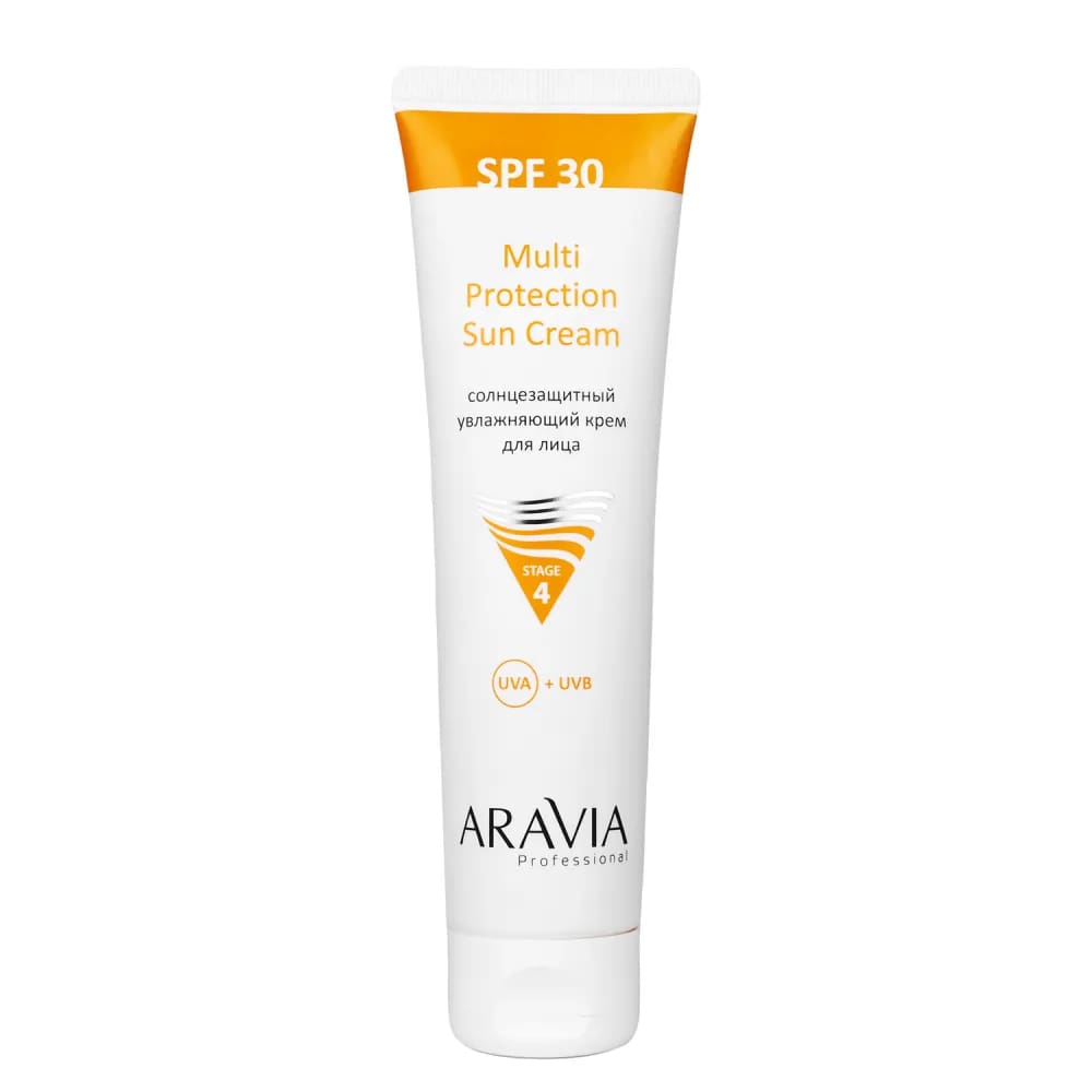 Aravia Солнцезащитный увлажняющий крем для лица Multi Protection Sun Cream SPF 30, 100 мл