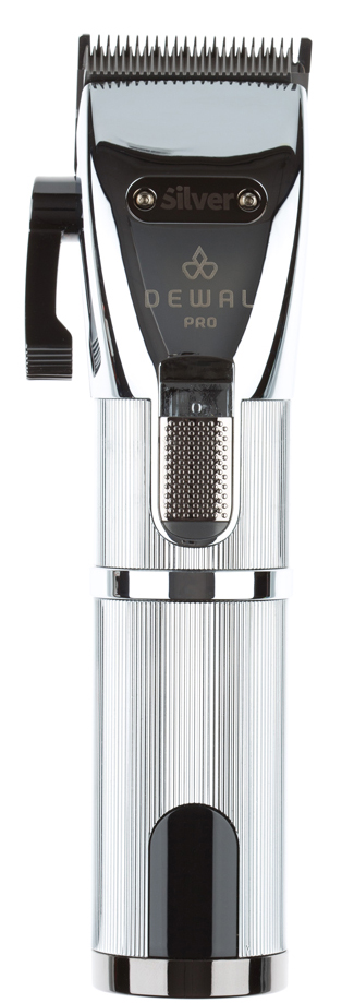 DEWAL Машинка для стрижки SILVER аккум./сеть, LED дисплей, 1 нож, 10 насадок 