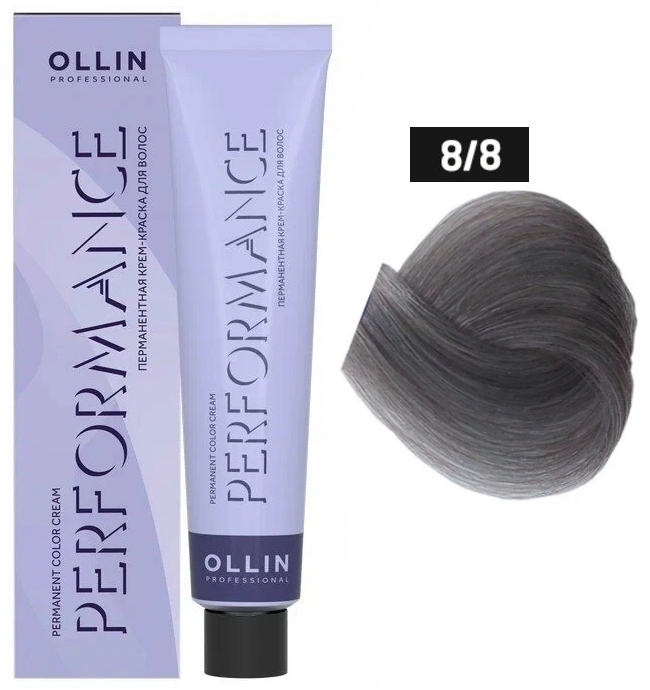 OLLIN PERFORMANCE  8/8 светло-русый жемчужный 60мл Перманентная крем-краска для волос 