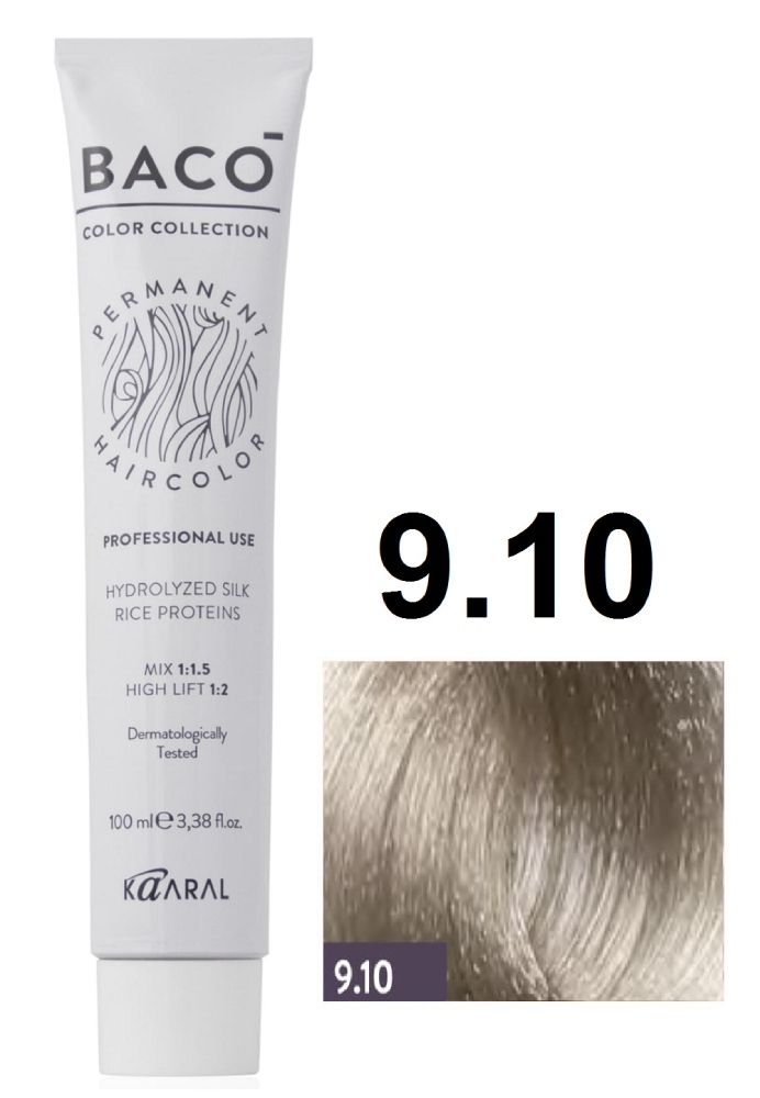 KAARAL Baco color 9.10 очень светлый пепельный блондин 100 мл