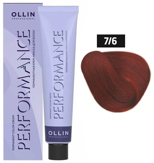 OLLIN PERFORMANCE  7/6 русый красный 60мл Перманентная крем-краска для волос