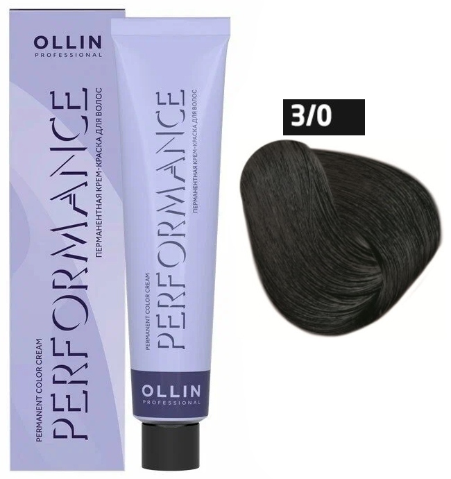 OLLIN PERFORMANCE 3/0 темный шатен 60мл Перманентная крем-краска для волос