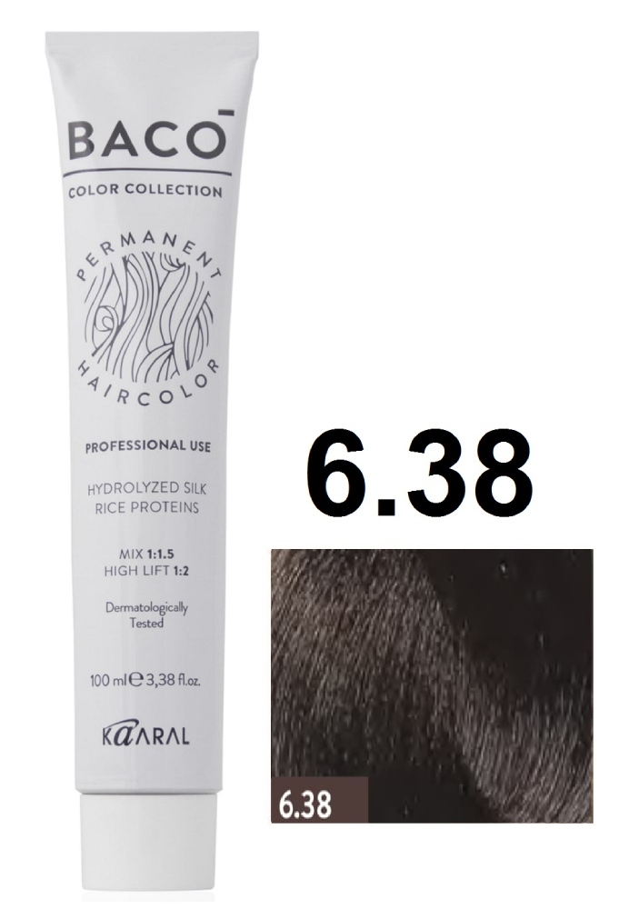 KAARAL Baco color  6.38 темный блондин золотисто-коричневый 100 мл