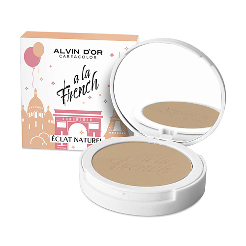 Alvin D'or A LA FRENCH Пудра компактная фиксирующая Eclat Naturel (тон 02 Ivory), 10 гр.