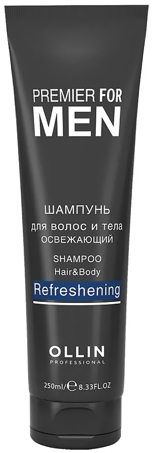 OLLIN PREMIER FOR MEN Шампунь для волос и тела освежающий, 250 мл.