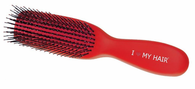 I Love My Hair SPIDER Щетка массаж. красная мини, пластик soft touch, для мокрых и запутанных волос