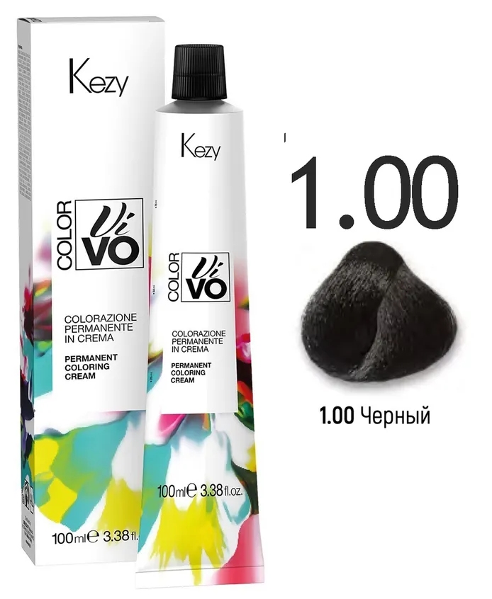 KEZY Color Vivo Крем-краска 1.00 Черный, 100 мл.