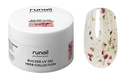 RuNail Моделирующий УФ-гель c сухоцветами BUILDER UV GEL HERB COLLECTION, 15г №9977