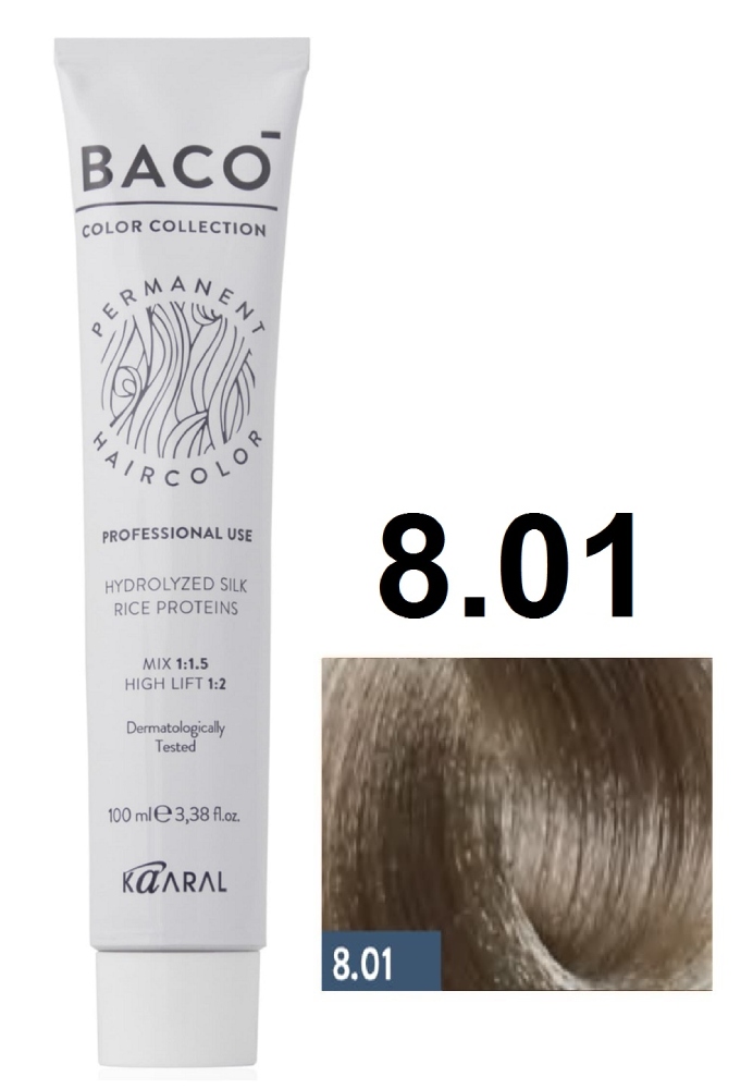 KAARAL Baco color 8.01 светлый блондин натурально-пепельный 100 мл