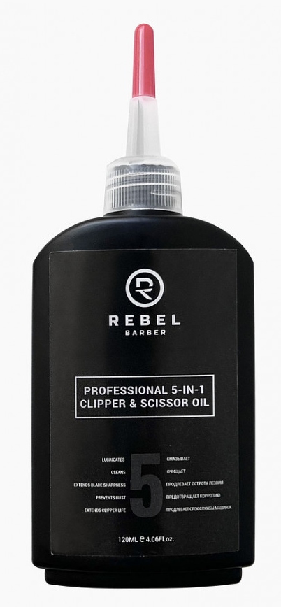 REBEL BARBER Профессиональное Масло для машинок и ножниц 5 в 1 120 мл. 