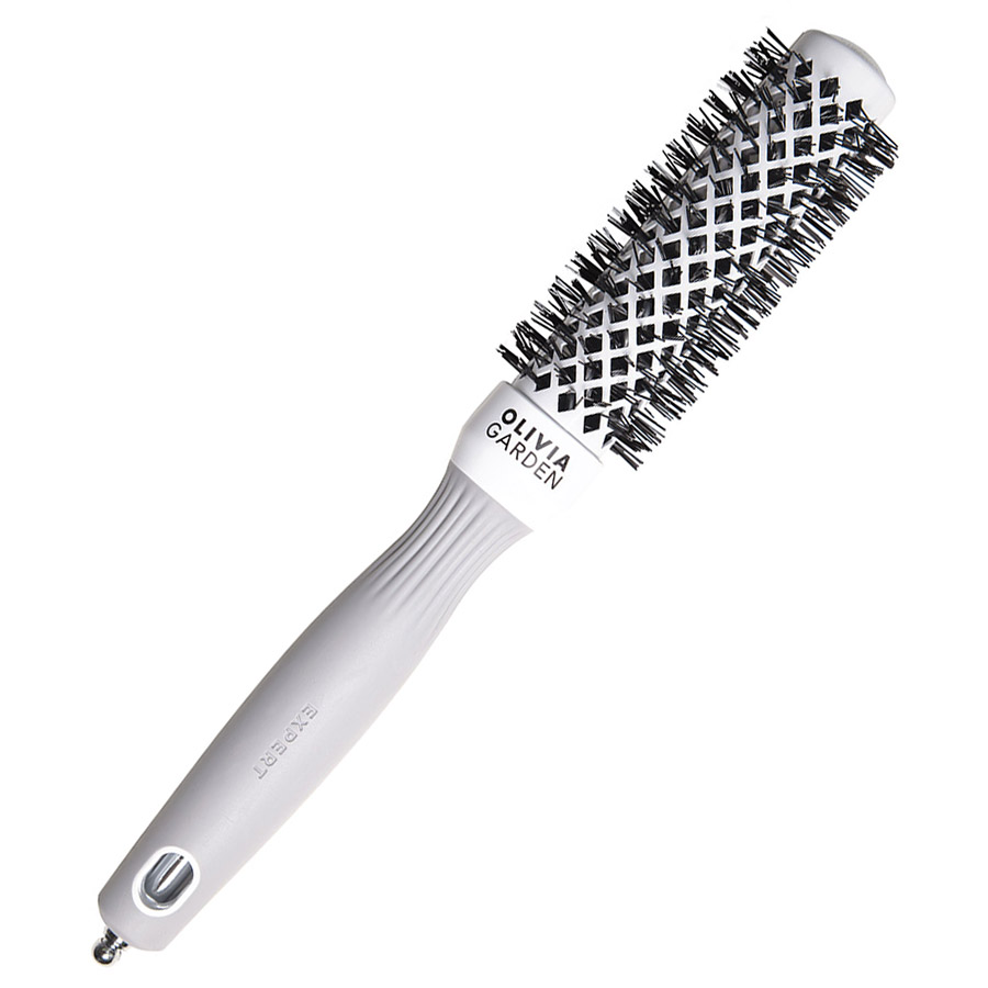 Olivia Garden Expert Blowout Shine White&Grey Термобрашинг керамик+ион нейлон.щетина d.25 мм.