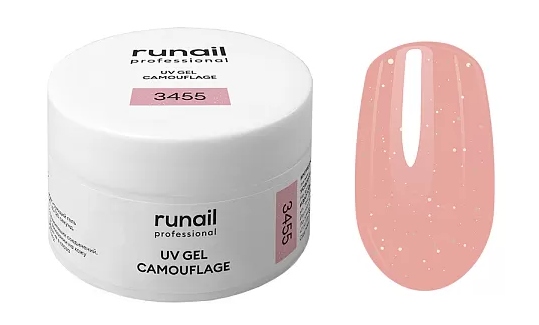 RuNail Камуфлирующий УФ-гель (цвет: Сияющий френч), 15 г