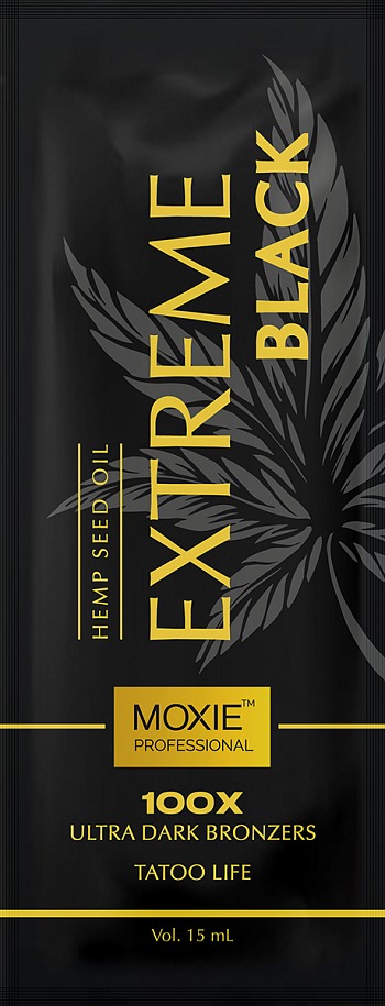MOXIE EXTREME BLACK Лосьон для загара со 100-кратным бронзатором и маслом конопли 15 мл
