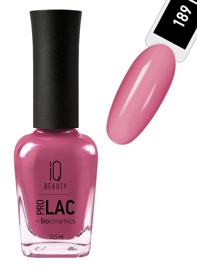 IQ BEAUTY PROLAC Лак для ногтей укрепляющий с биокерамикой 12.5 мл №189 Like Lipstick Berry Gloss