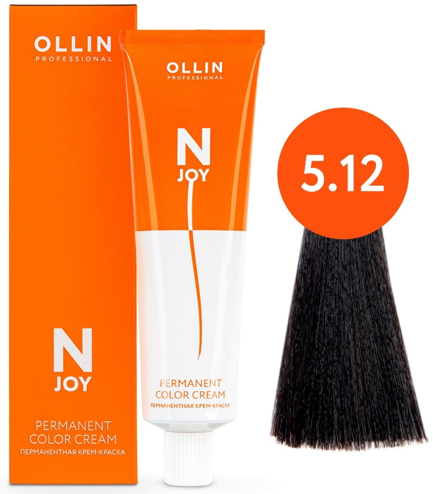 OLLIN "N-JOY" 5/12 – светлый шатен пепельно-фиолетовый, перманентная крем-краска для волос 100мл