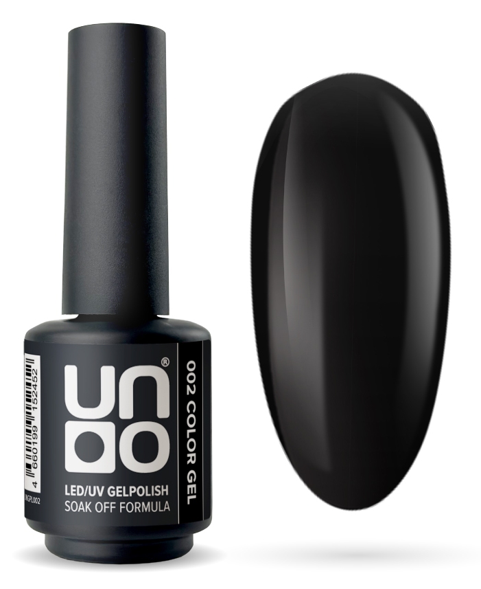 Гель-лак "Uno" - 002 Черный - Black, 8 г.