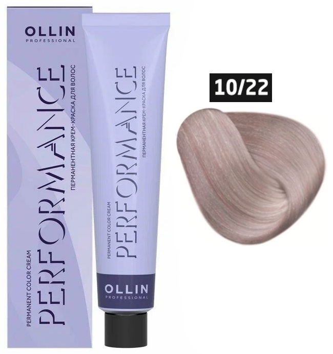 OLLIN PERFORMANCE 10/22 светлый блондин фиолетовый 60мл Перманентная крем-краска для волос