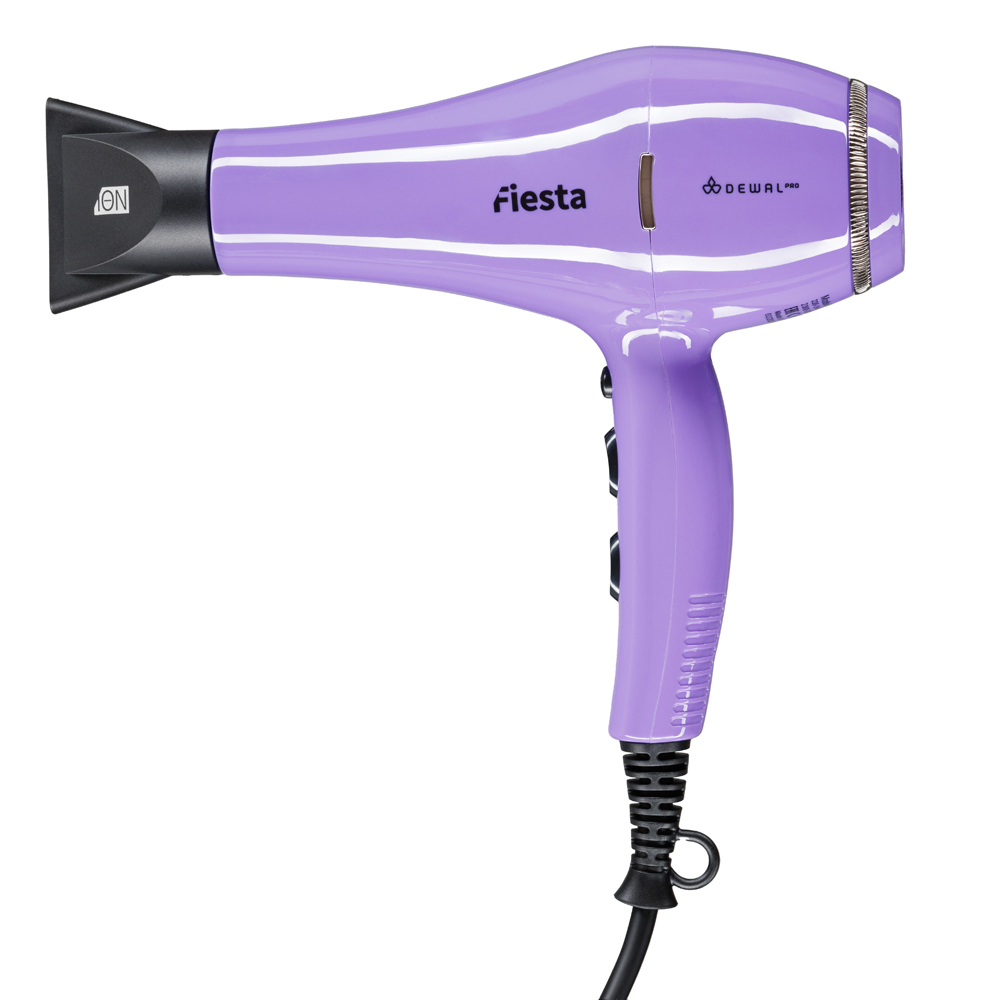 DEWAL Фен Fiesta с ионизацией, 2 насадки + диффузор, лаванда, 2600W