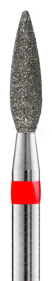 Фреза Алмазная Пламя каплевидное острое тонкой зернистости Кристалл Nails d.2.3 (красная насечка)ДРЧ080