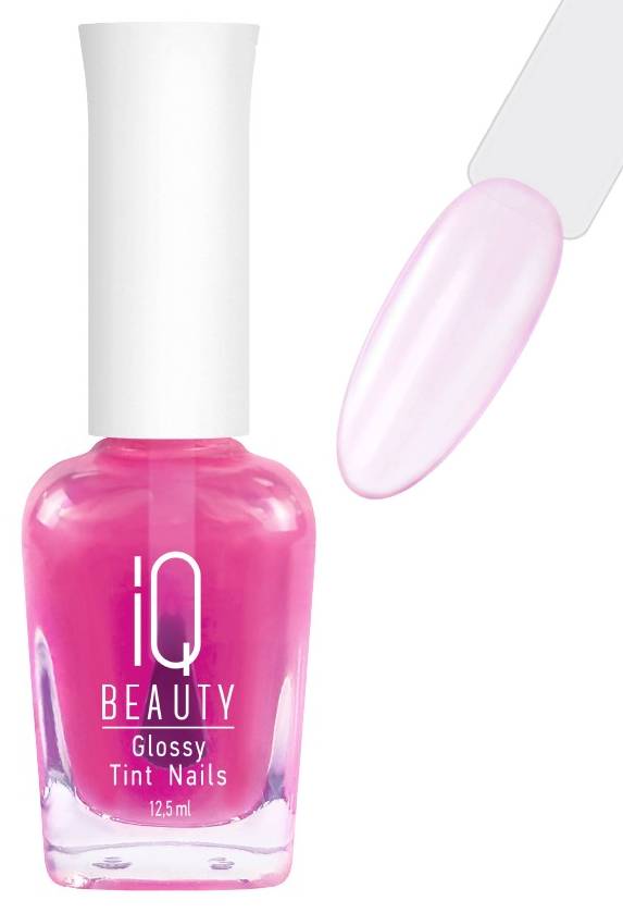 IQ BEAUTY Лак-тинт с AHA-кислотами д/естественного сияния и укрепления,12,5 мл (Pink Glass)