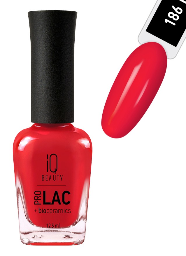 IQ BEAUTY PROLAC Лак для ногтей укрепляющий с биокерамикой 12.5 мл №186 Like Lipstick Like Lipstick