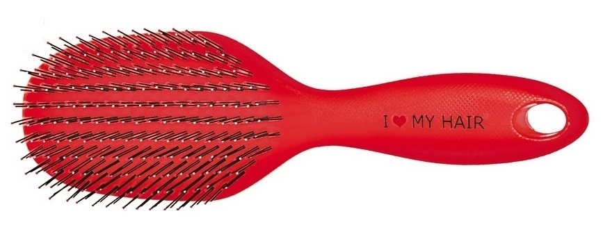 I Love My Hair SPIDER Щетка массажная красная, пластик, для расчесывания мокрых и запутанных волос