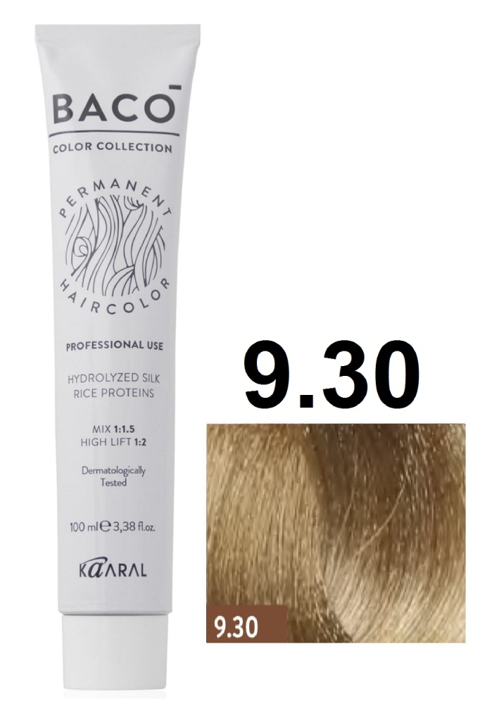 KAARAL Baco color 9.30 очень светлый золотистый блондин 100 мл.