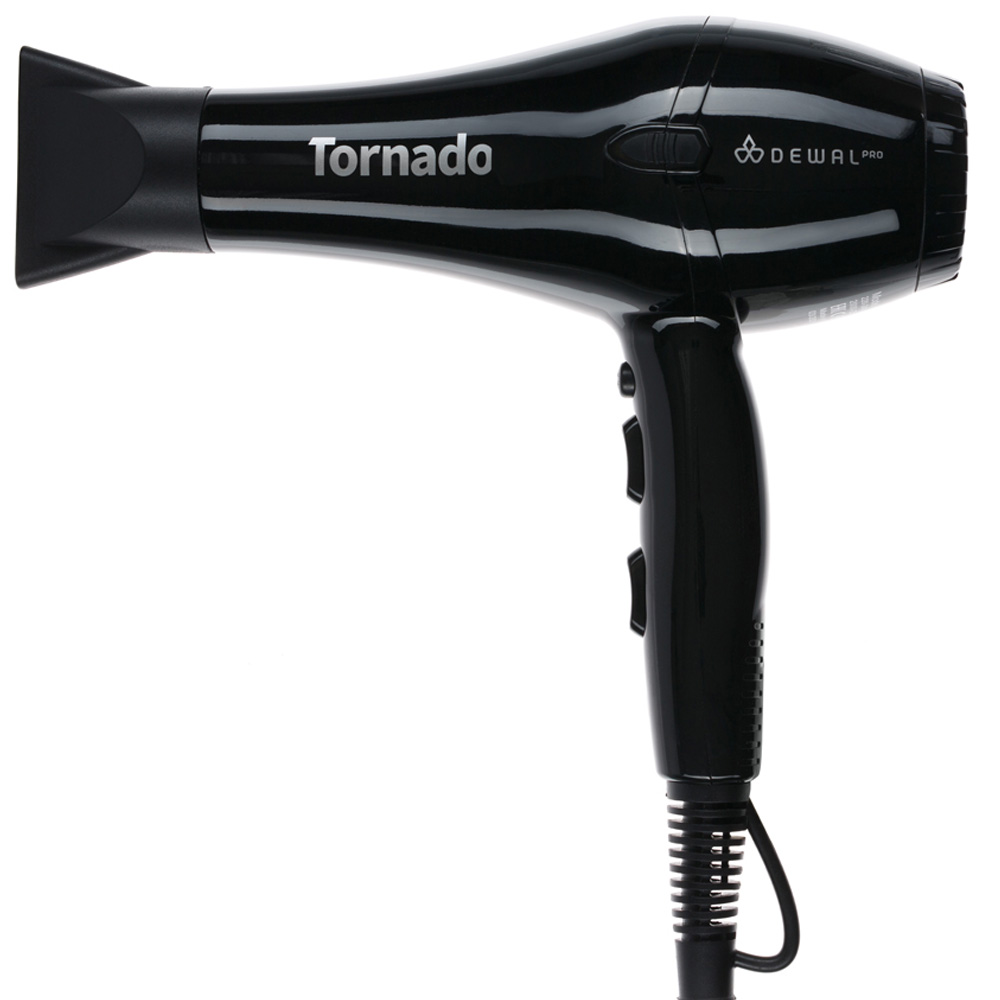 DEWAL Фен Tornado с ионизацией, черный, 2300W