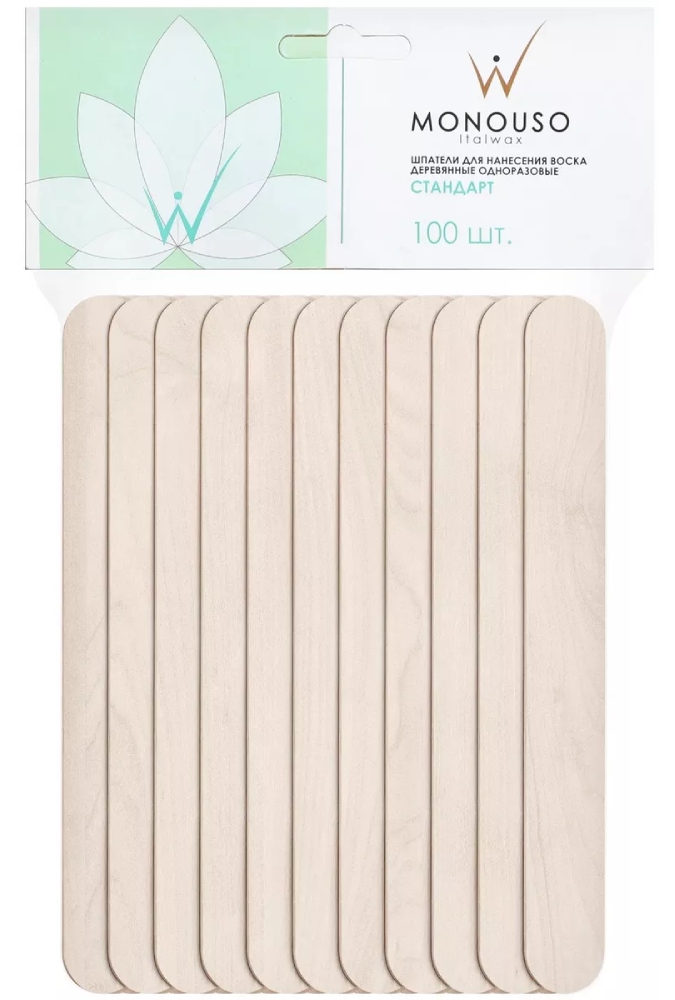 ItalWax Шпатель деревянный "стандарт" 1,4*14 см 100 шт/уп.