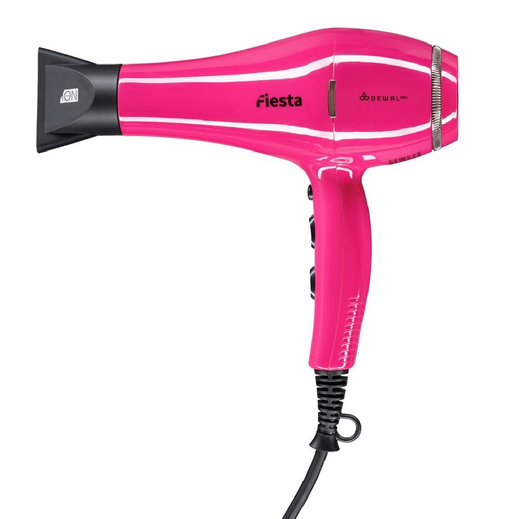 DEWAL Фен Fiesta с ионизацией, 2 насадки + диффузор, фуксия, 2600W 
