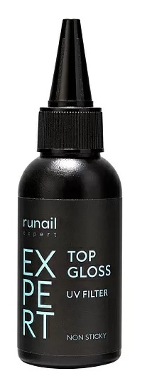 RuNail Expert Top Gloss Non Sticky Топ глянцевый с УФ-фильтром №118 50 мл.
