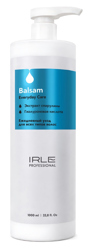 IRLE PROFESSIONAL Бальзам для ежедневного применения для всех типов волос с гиалуроновой кислотой и экстрактом спирулины 1000 мл
