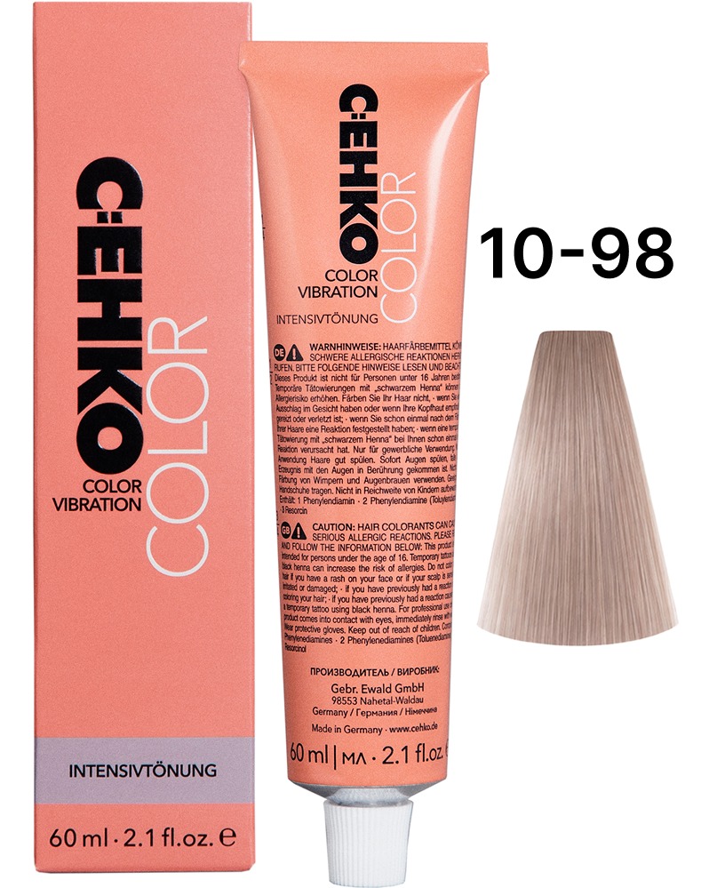 C:EHKO Color Vibration 10/98 Ультра-светлый сендре фиолетовый блондин/Ultrahellbll 60 мл