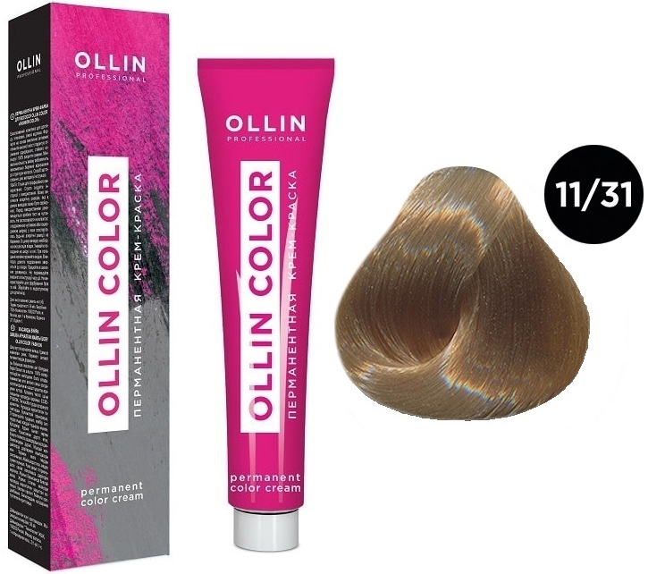 OLLIN COLOR 11/31 специальный блондин золотисто-пепельный 100 мл Перманентная крем-краска для волос
