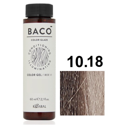 KAARAL Baco Color Glaze 10.18 очень-очень светлый блондин пепельно-коричневый 60 мл