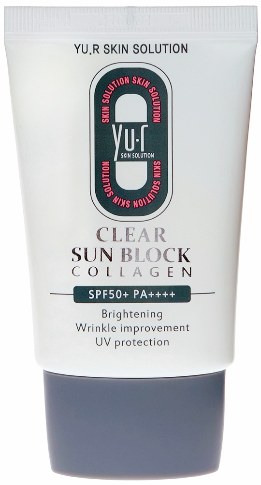 Yu-r Крем солнцезащитный Clear Sun Block Collagen SPF 50, 30 мл