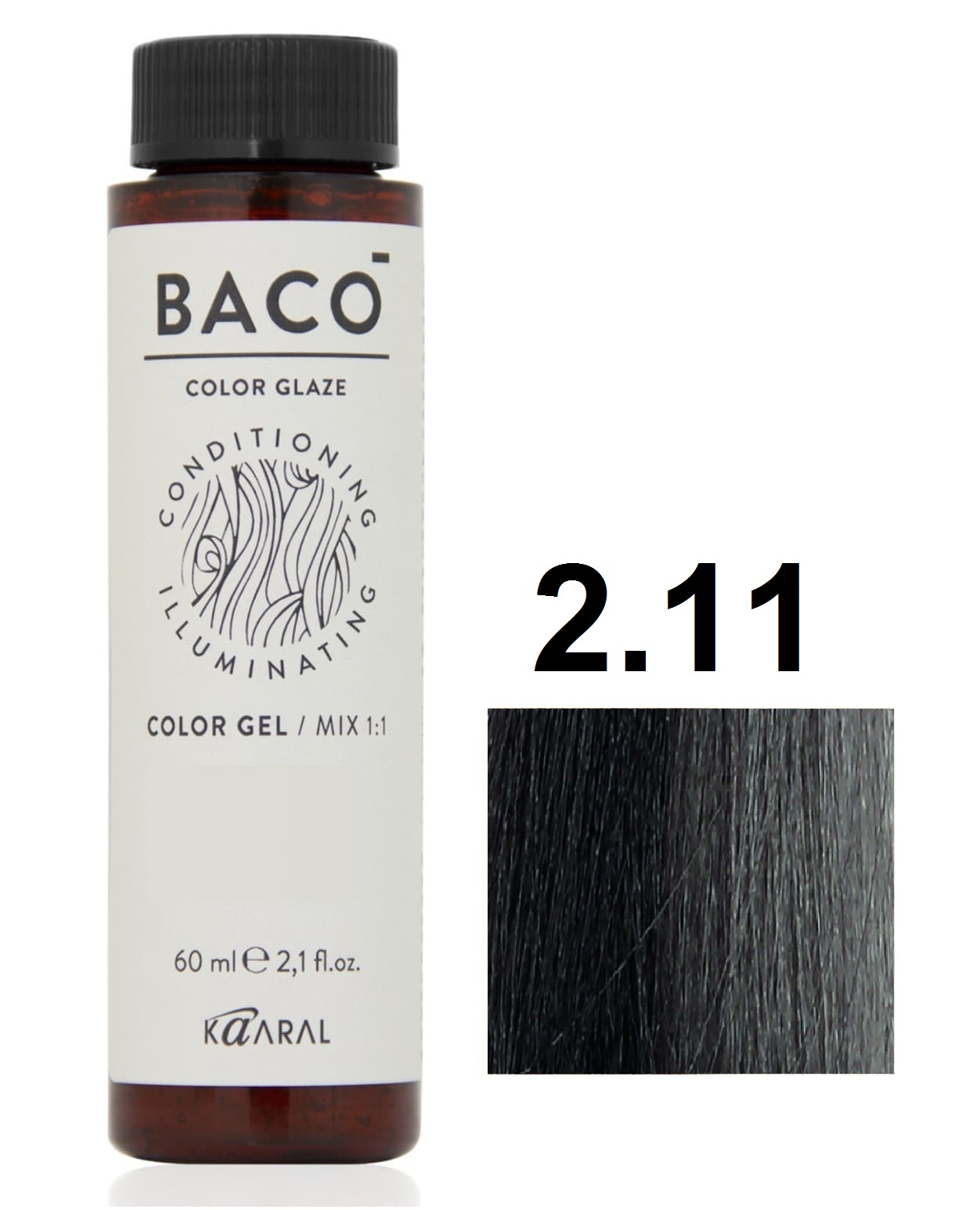 KAARAL Baco Color Glaze 2.11 очень темный коричневый интенсивно-пепельный 60 мл